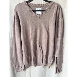Old Navy Soft Taupe V-Neck Mens Pullover Sweater Large Classic Knit